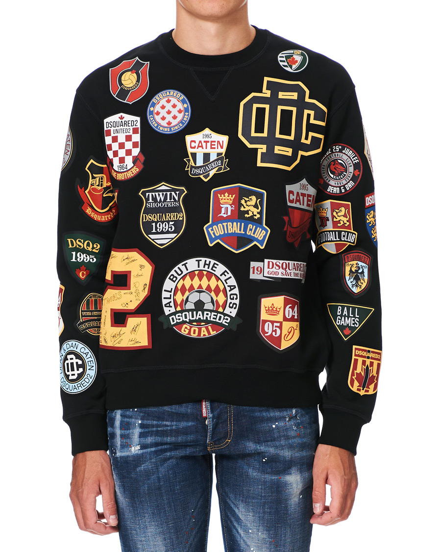 Herre | Trøjer | Dsquared2 | Cool Fit Patch Work Sweatshirt Black
