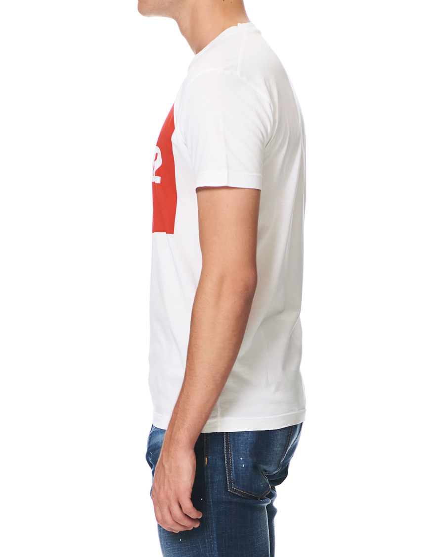 Herre | T-Shirts | Dsquared2 | Cool Fit Box Print Logo Crew Neck Tee White