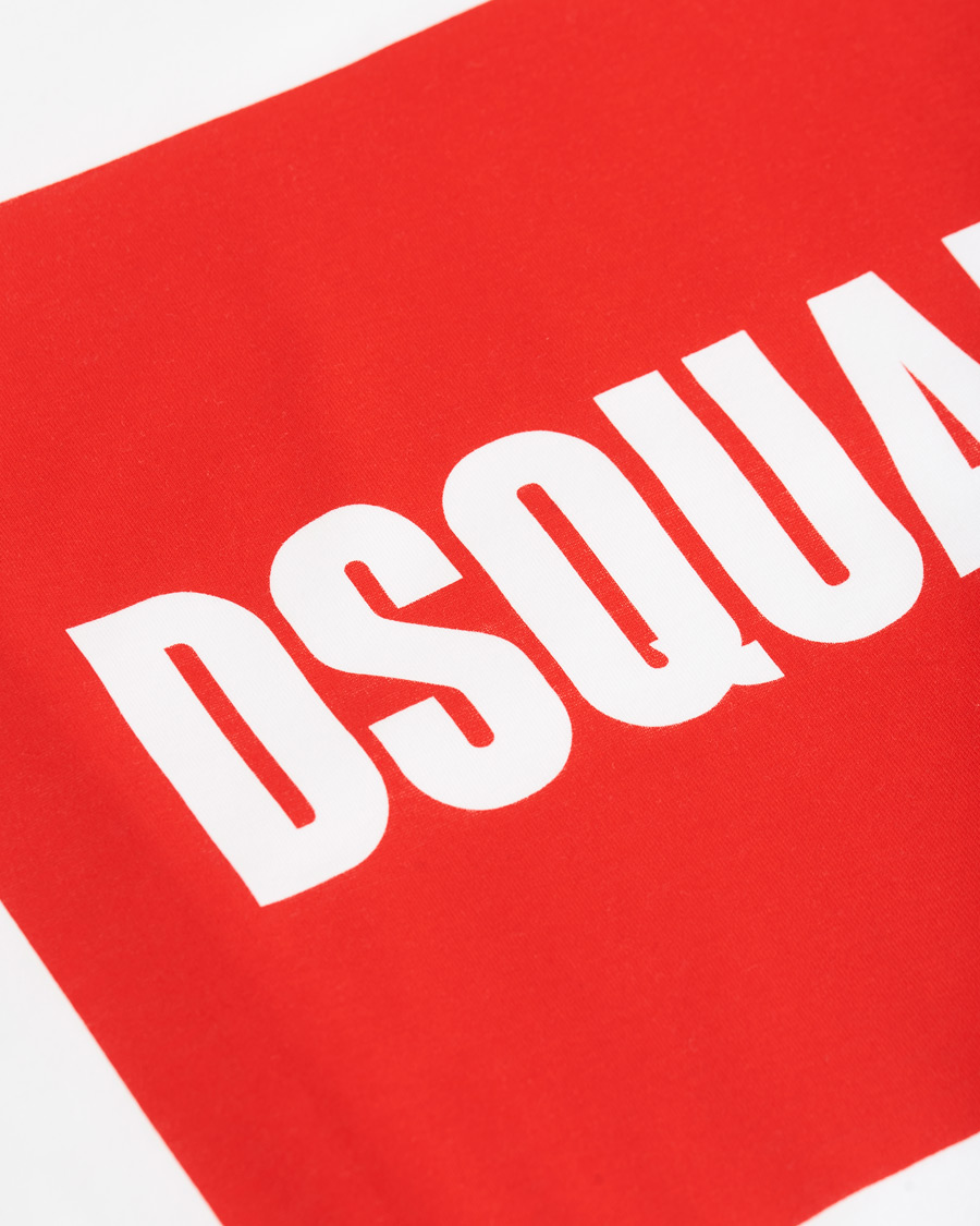 Herre | T-Shirts | Dsquared2 | Cool Fit Box Print Logo Crew Neck Tee White