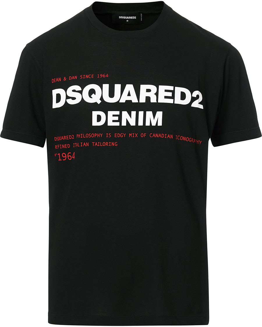 Herre | T-Shirts | Dsquared2 | Cool Fit Print Logo Crew Neck Tee Black