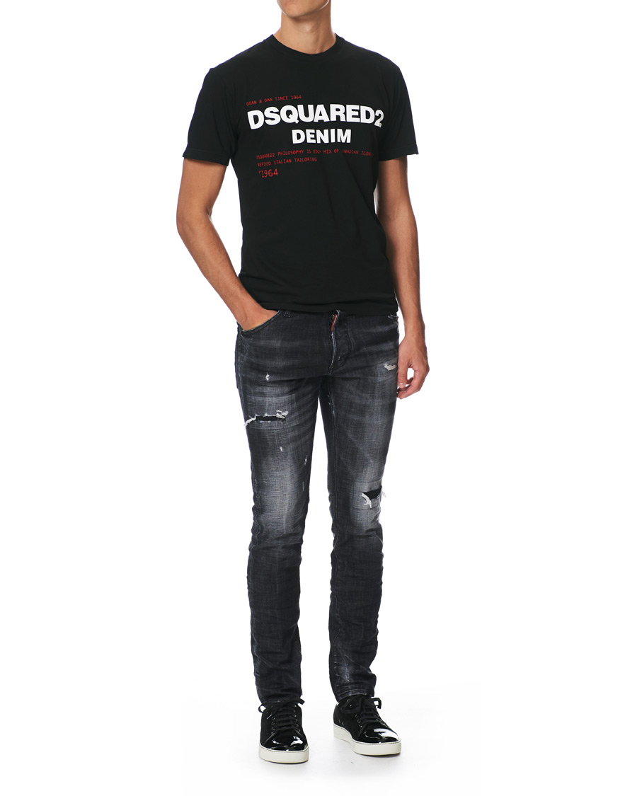 Herre | T-Shirts | Dsquared2 | Cool Fit Print Logo Crew Neck Tee Black