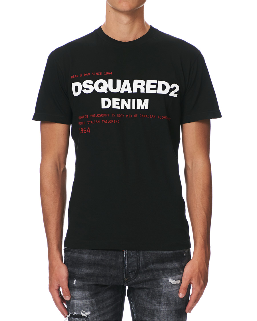 Herre | T-Shirts | Dsquared2 | Cool Fit Print Logo Crew Neck Tee Black