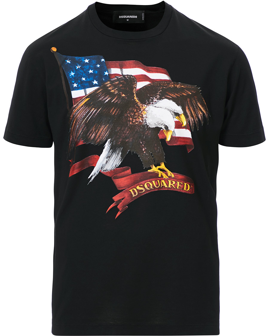 Herre | T-Shirts | Dsquared2 | Cool Fit Icon Eagle Logo Crew Neck Tee Black