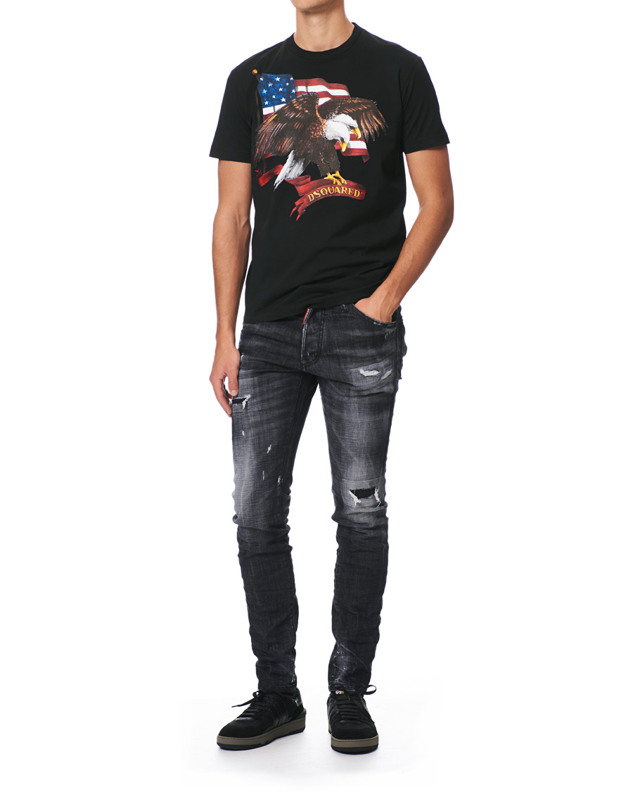 Herre | T-Shirts | Dsquared2 | Cool Fit Icon Eagle Logo Crew Neck Tee Black