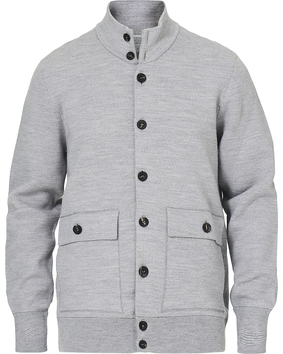 Herre | Trøjer | 14 Savile Row | Silk/Cashmere/Wool Cardigan Pale Grey