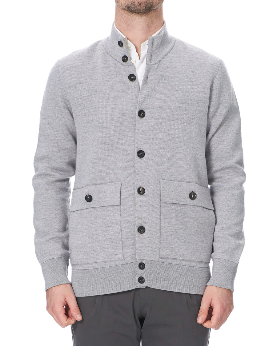 Herre | Trøjer | 14 Savile Row | Silk/Cashmere/Wool Cardigan Pale Grey