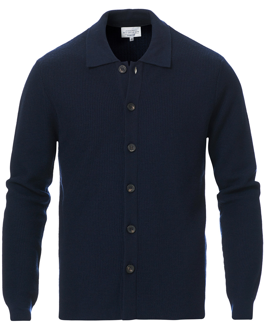 14 Savile Row Knitted Overshirt Navy CareOfCarl.dk