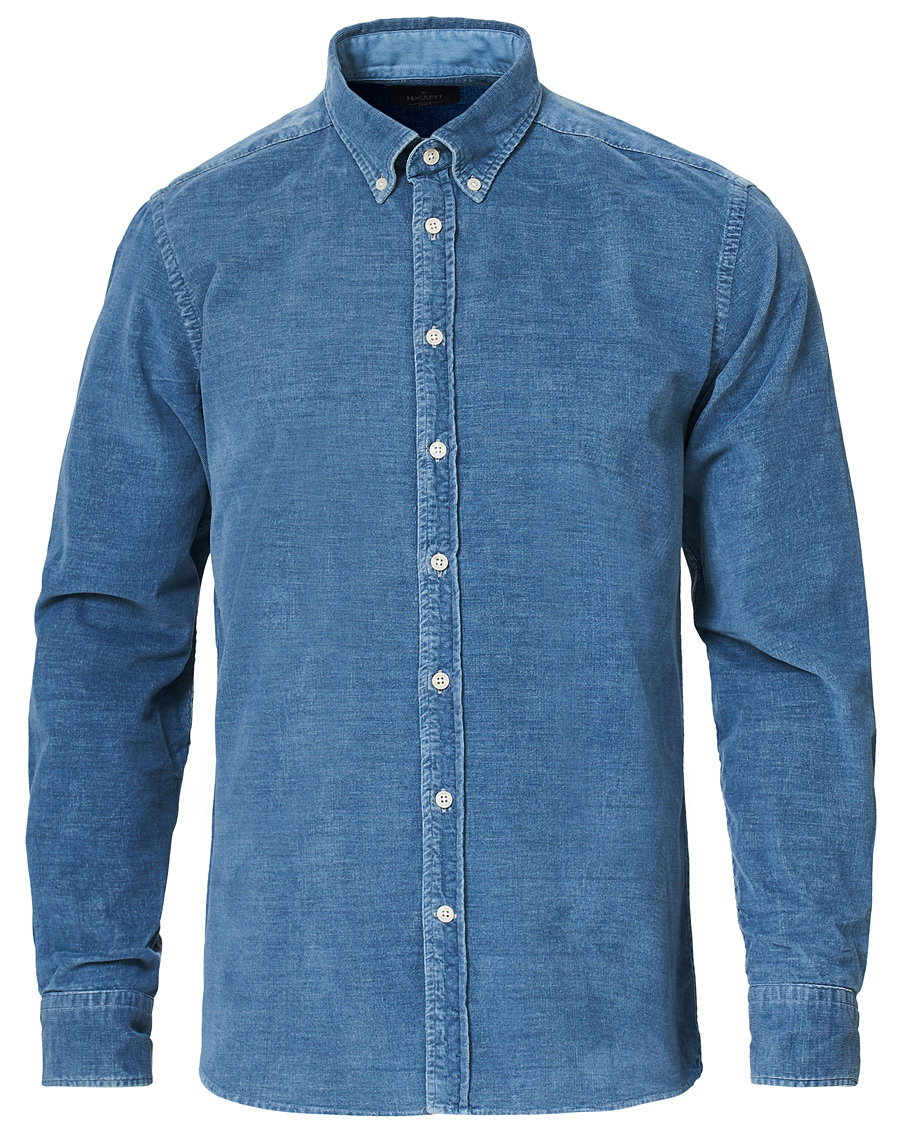Herre | Skjorter | Hackett | Indigo Baby Cord Shirt Indigo