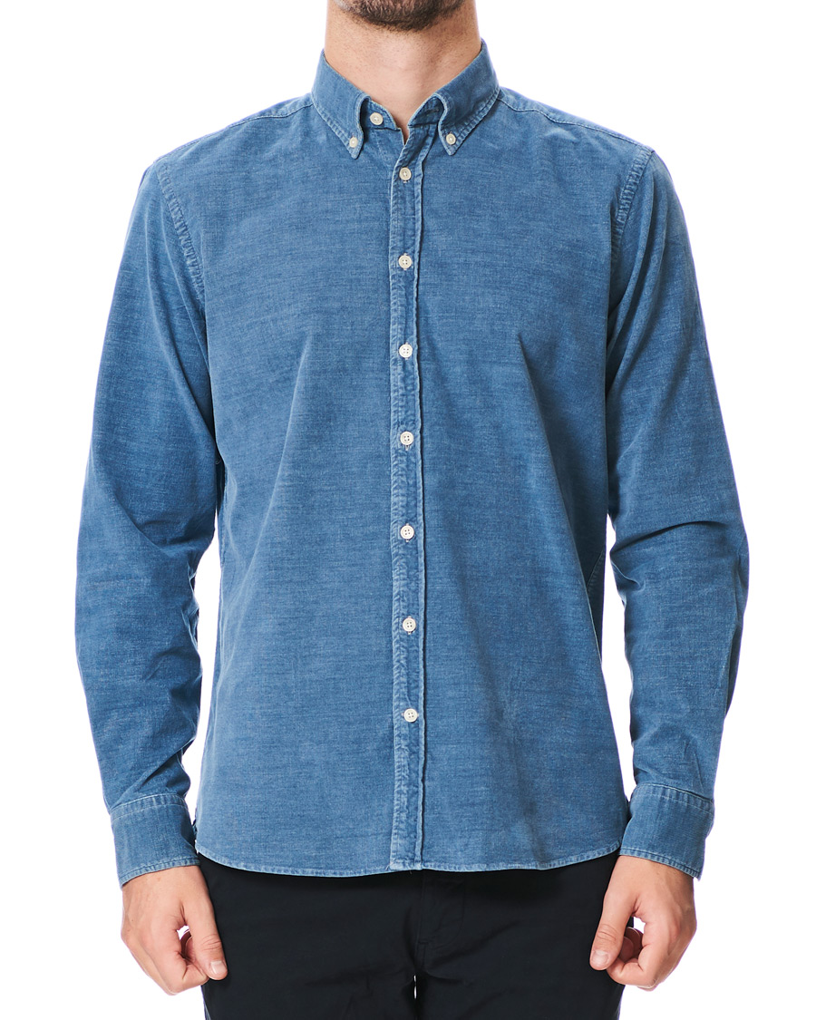 Herre | Skjorter | Hackett | Indigo Baby Cord Shirt Indigo