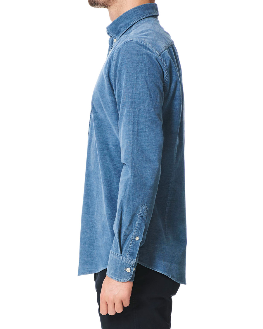 Herre | Skjorter | Hackett | Indigo Baby Cord Shirt Indigo