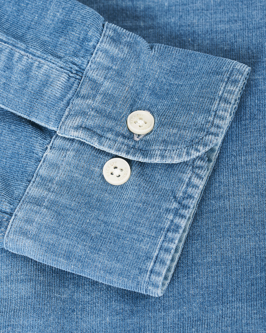 Herre | Skjorter | Hackett | Indigo Baby Cord Shirt Indigo