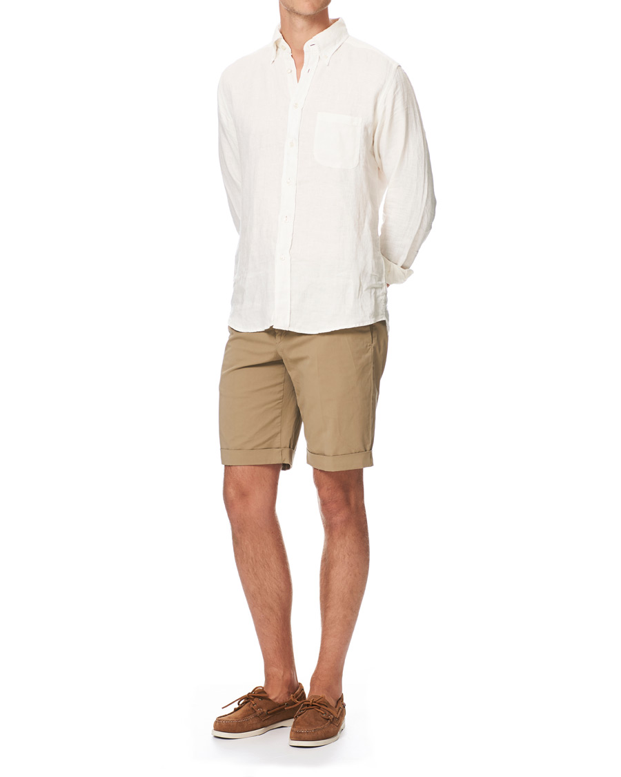 Herre | Shorts | Incotex | Cotton Chino Shorts Beige