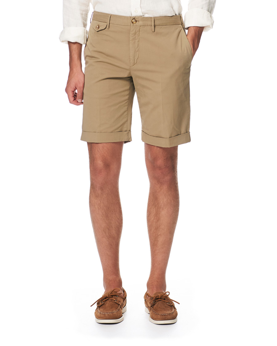 Herre | Shorts | Incotex | Cotton Chino Shorts Beige