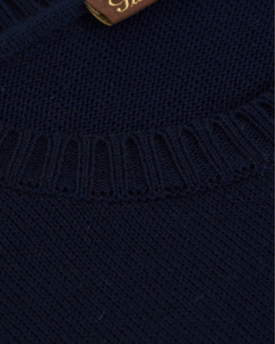 Herre | Trøjer | Stenströms | Heavy Knitted Merino Crew Neck Navy