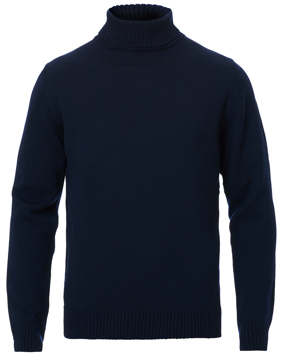 Herre | Trøjer | Stenströms | Heavy Knitted Merino Rollneck Navy