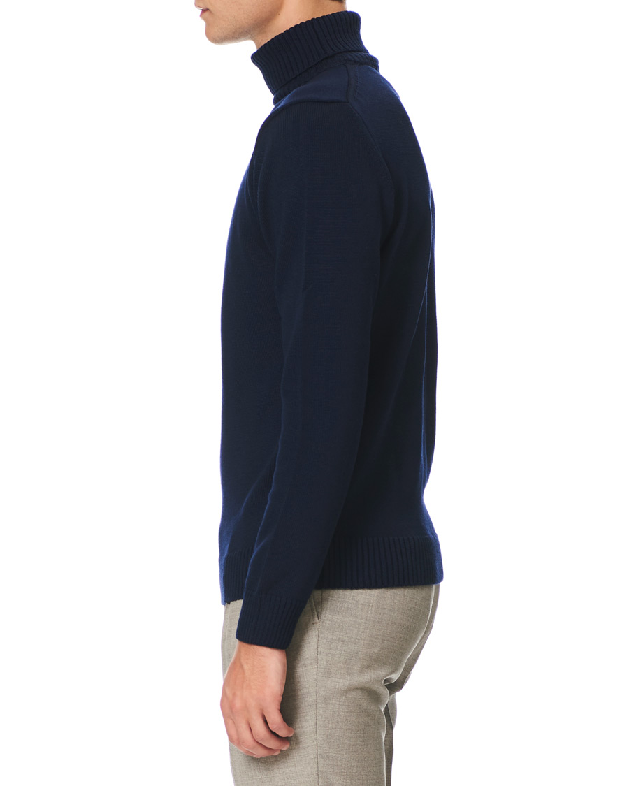Herre | Trøjer | Stenströms | Heavy Knitted Merino Rollneck Navy