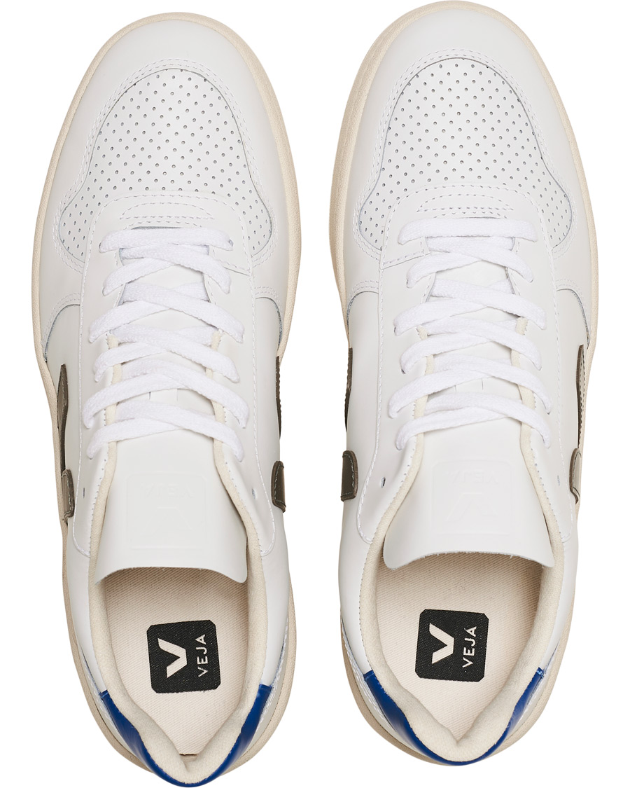 Herre | Veja V-10 Leather Sneaker Extra White/Kaki Indigo | Veja | V-10 Leather Sneaker Extra White/Kaki Indigo