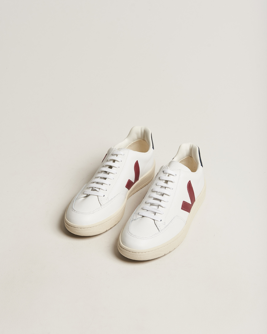 Herre | Afdelinger | Veja | V-12 Leather Sneaker White/Marsala Nautico