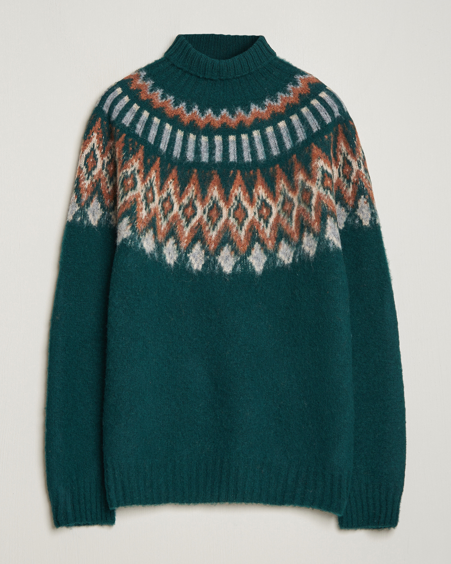 Herre | Trøjer | Howlin' | Brushed Wool Fair Isle Roll Neck Forest