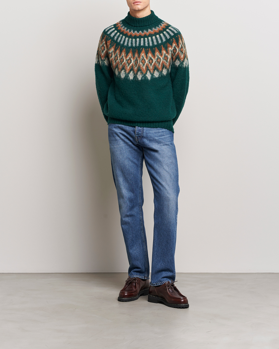 Herre | Trøjer | Howlin' | Brushed Wool Fair Isle Roll Neck Forest