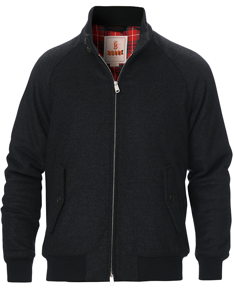 Herre | Jakker | Baracuta | G9 Padded Melton Wool Harrington Jacket Charcoal