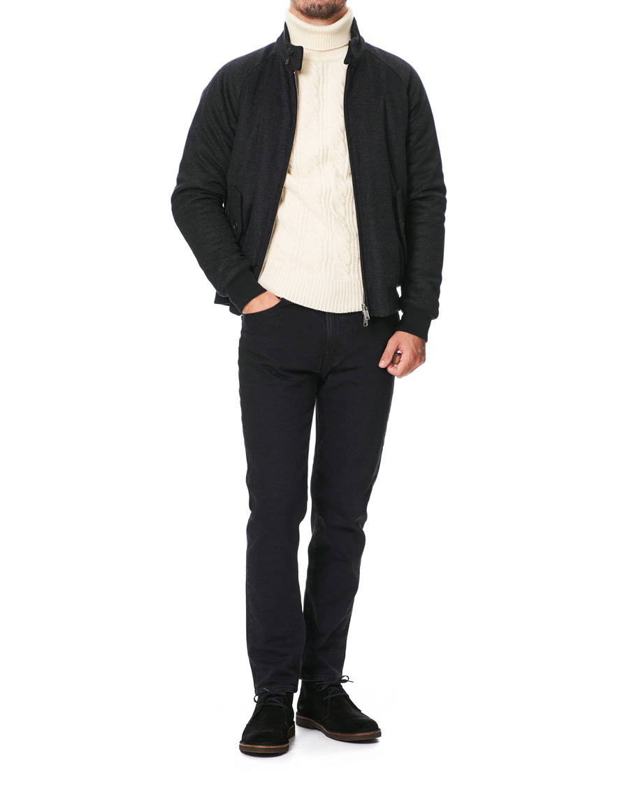 Herre | Jakker | Baracuta | G9 Padded Melton Wool Harrington Jacket Charcoal