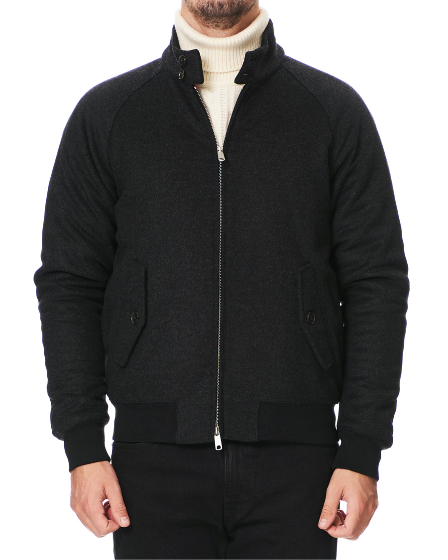 Herre | Jakker | Baracuta | G9 Padded Melton Wool Harrington Jacket Charcoal