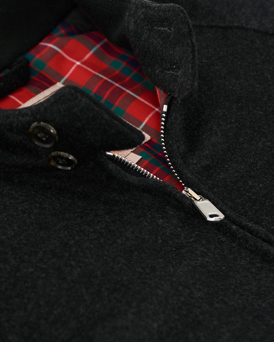 Herre | Jakker | Baracuta | G9 Padded Melton Wool Harrington Jacket Charcoal