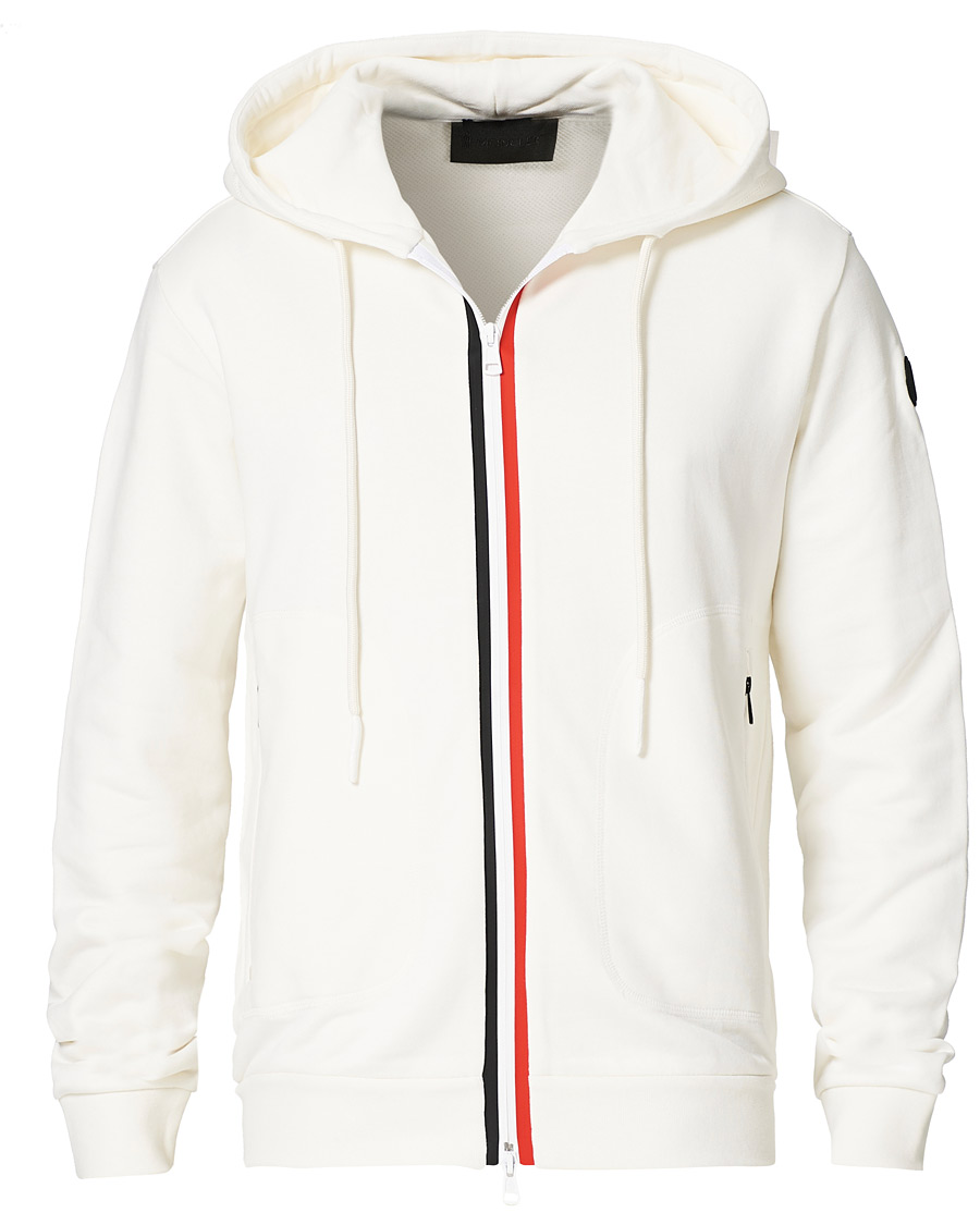 Moncler Stripe Hoodie White - CareOfCarl.dk