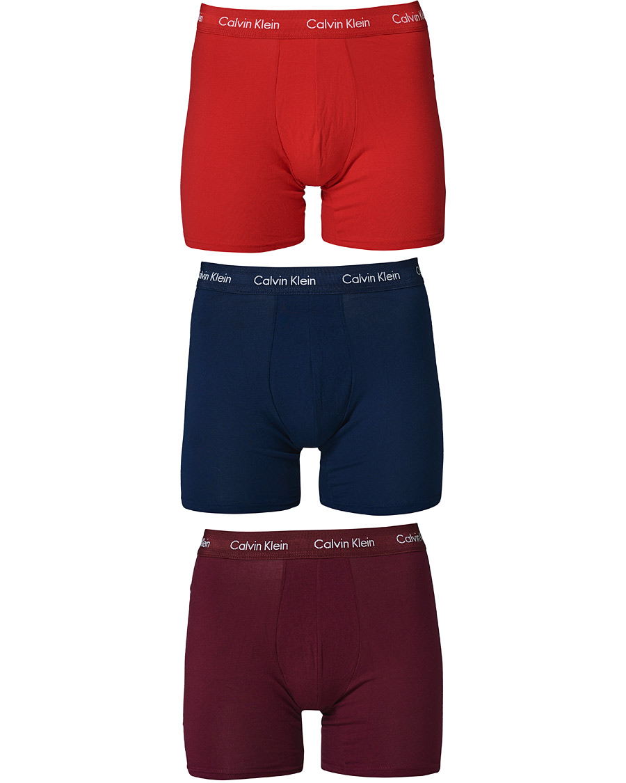 Herre | Undertøj | Calvin Klein | Cotton Stretch 3-Pack Boxer Breif Navy/Wine/Red