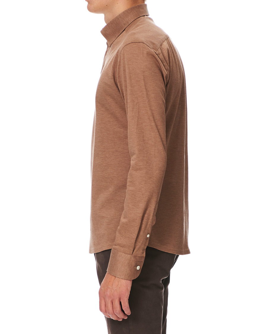 Herre | Skjorter | Eton | Slim Fit Pique Button Under Poloshirt Nougat