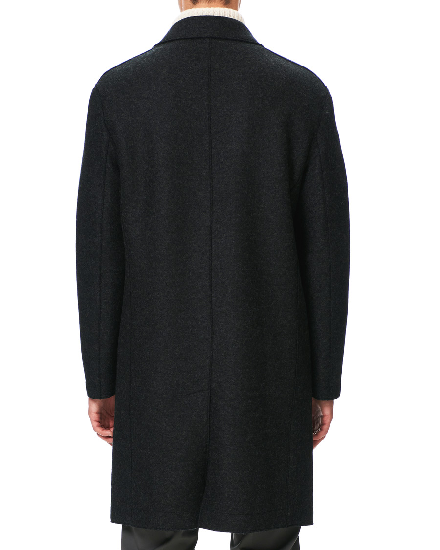 Herre | Jakker | Harris Wharf London | Pressed Wool Mac Coat Anthracite