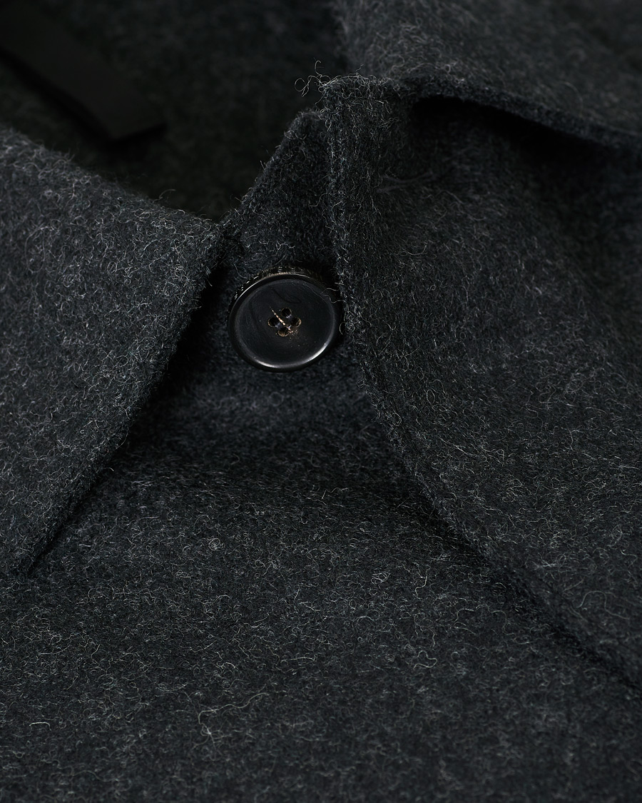 Herre | Jakker | Harris Wharf London | Pressed Wool Mac Coat Anthracite