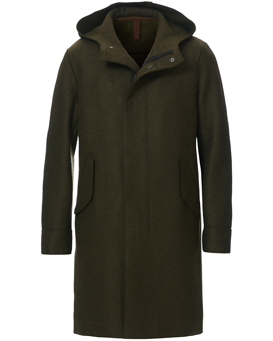 Herre | Jakker | Harris Wharf London | Pressed Wool Fishtail Parka Moss Green