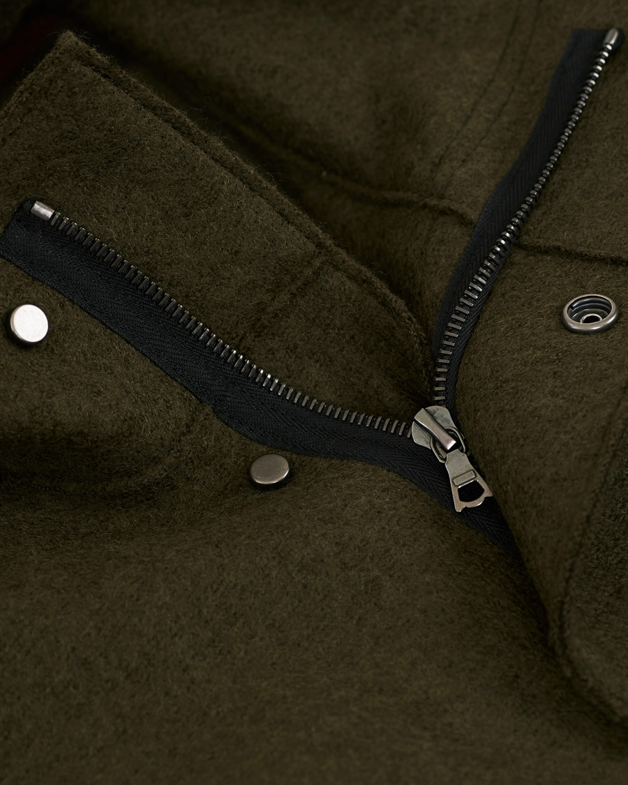 Herre | Jakker | Harris Wharf London | Pressed Wool Fishtail Parka Moss Green