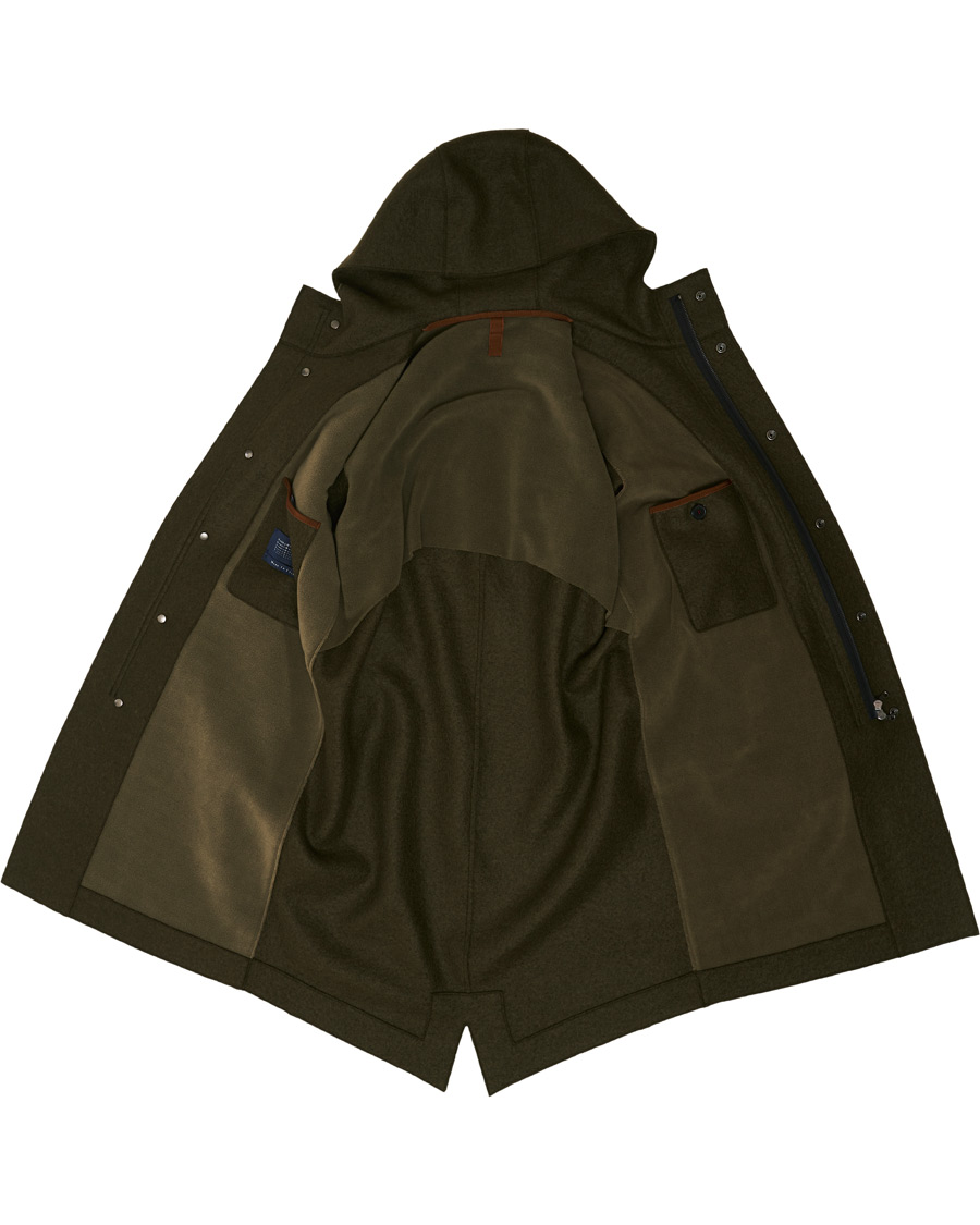 Herre | Jakker | Harris Wharf London | Pressed Wool Fishtail Parka Moss Green