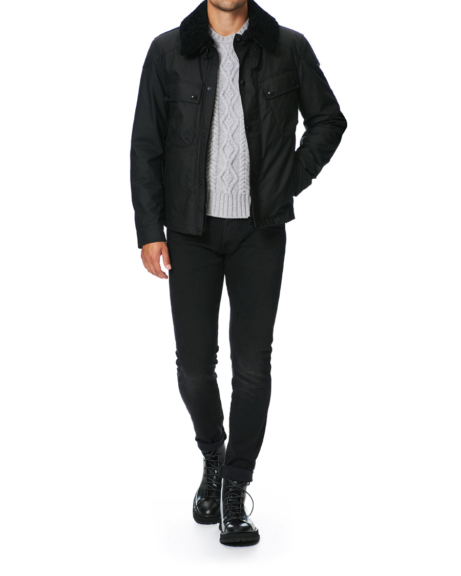 Herre | Jakker | Belstaff | Patrol Waxed Sherling Jacket Black