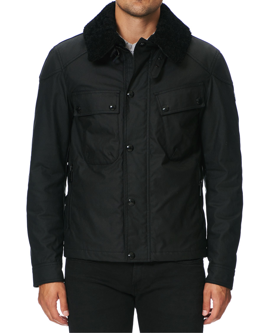 Herre | Jakker | Belstaff | Patrol Waxed Sherling Jacket Black