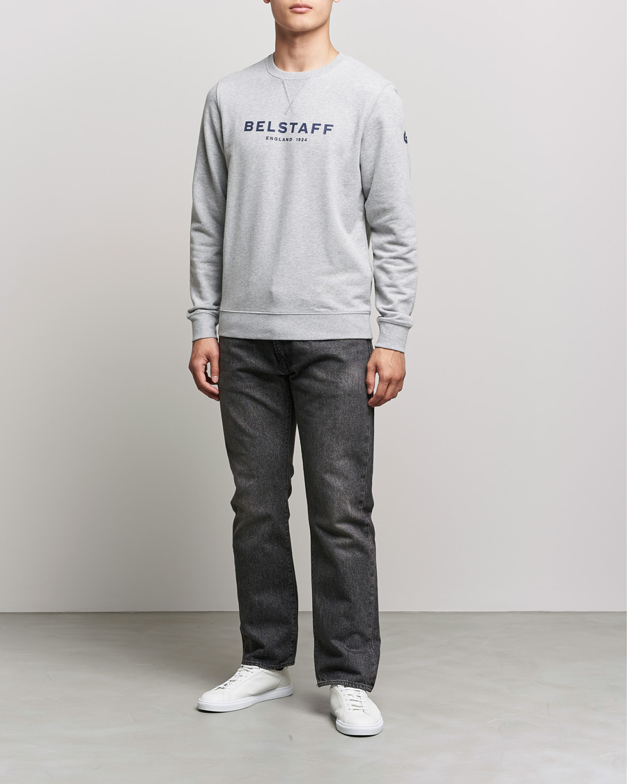 Herre | Trøjer | Belstaff | 1924 Crew Neck Logo Sweat Grey Melange