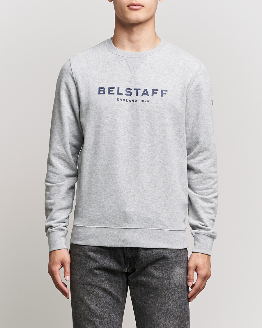 Herre | Trøjer | Belstaff | 1924 Crew Neck Logo Sweat Grey Melange