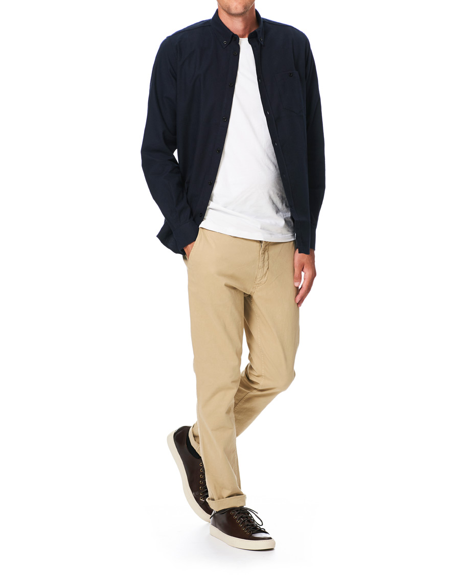 Herre | Skjorter | Norse Projects | Anton Brushed Flannel Shirt Dark Navy