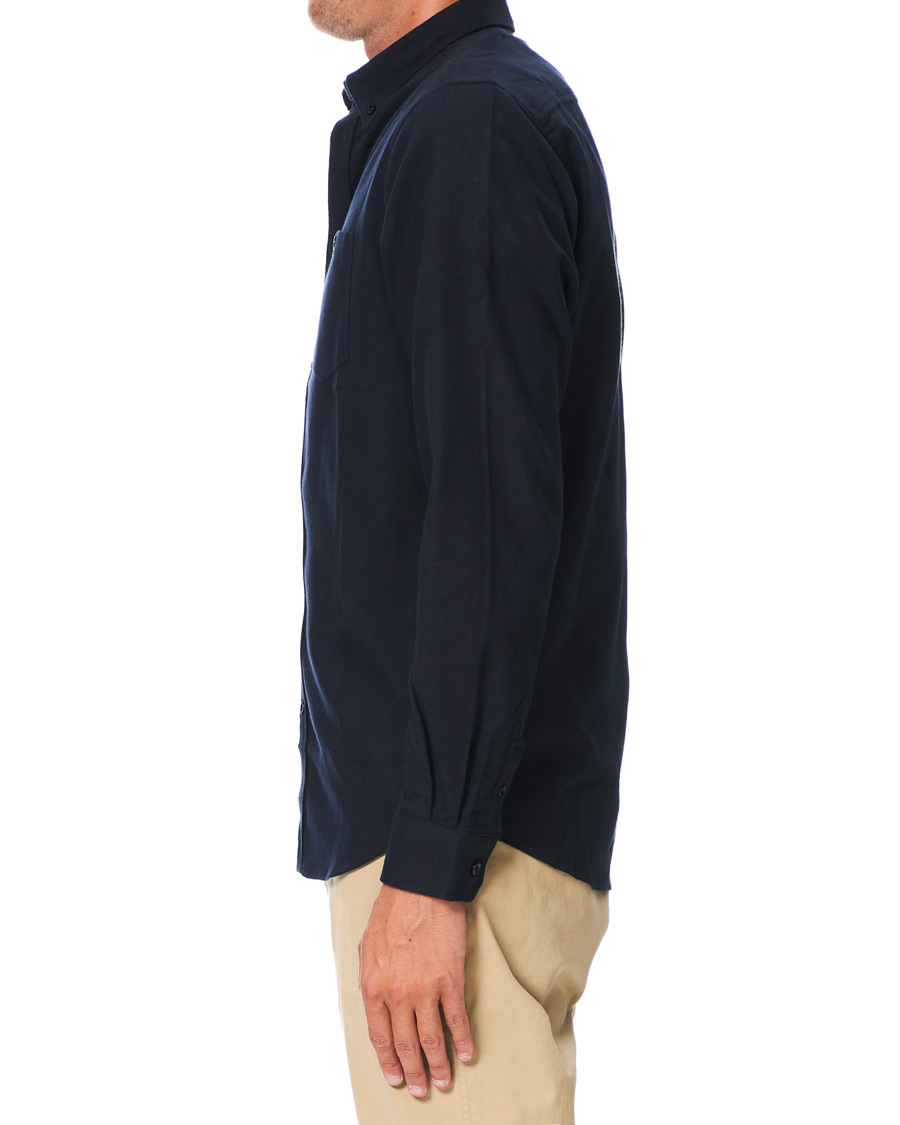 Herre | Skjorter | Norse Projects | Anton Brushed Flannel Shirt Dark Navy