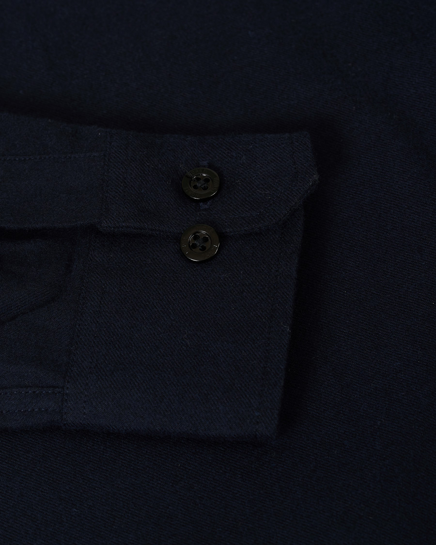 Herre | Skjorter | Norse Projects | Anton Brushed Flannel Shirt Dark Navy
