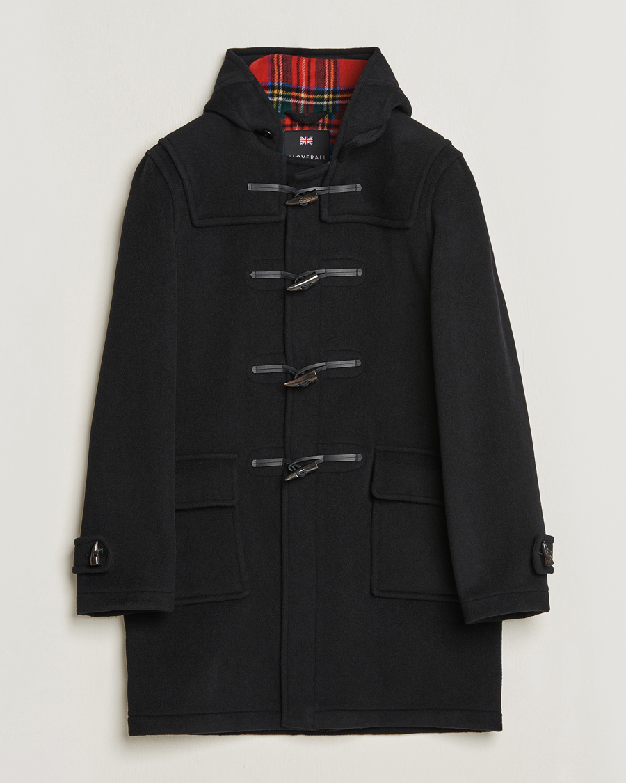 Herre | Jakker | Gloverall | Morris Duffle Coat Black/Royal Stewart