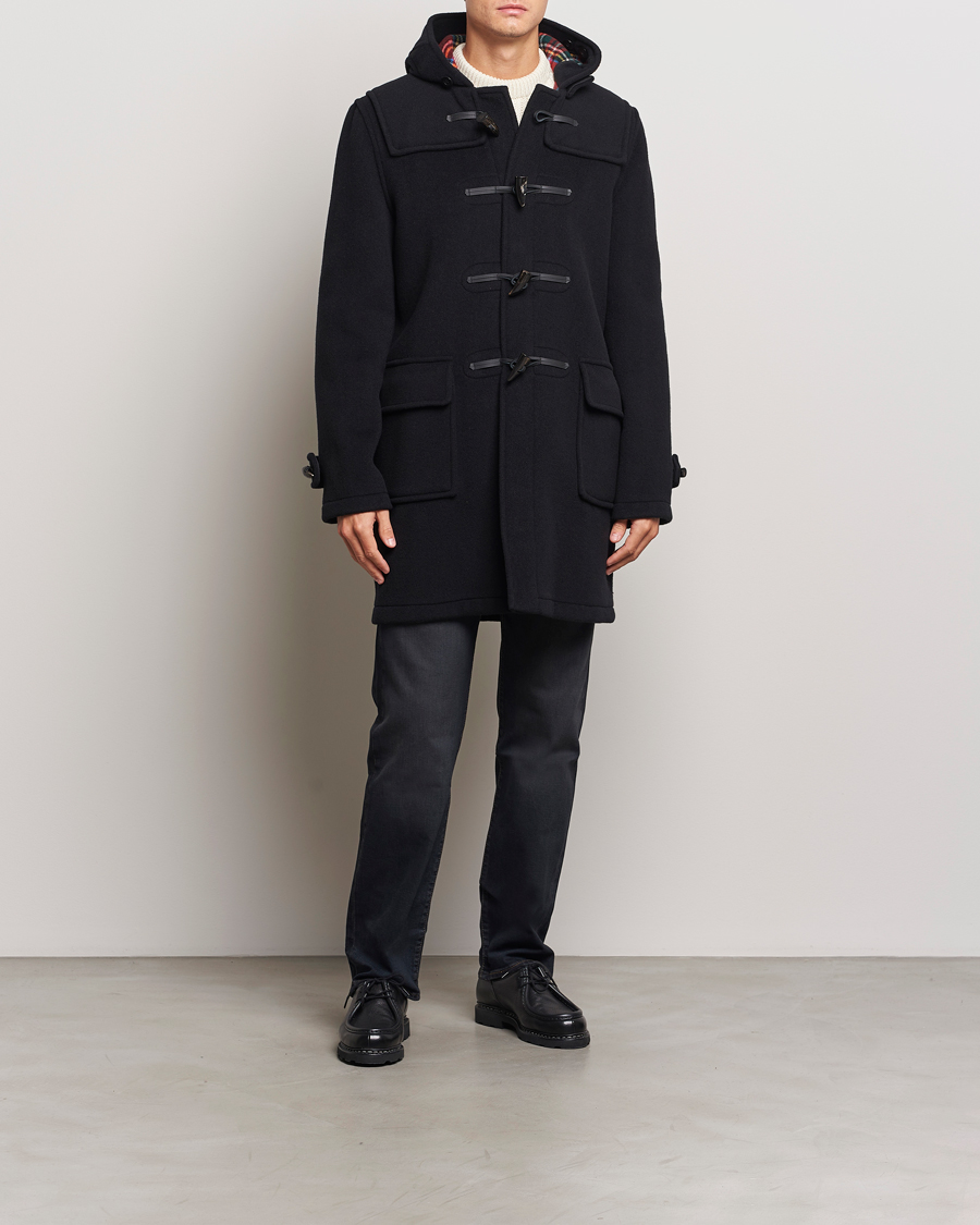Herre | Jakker | Gloverall | Morris Duffle Coat Black/Royal Stewart