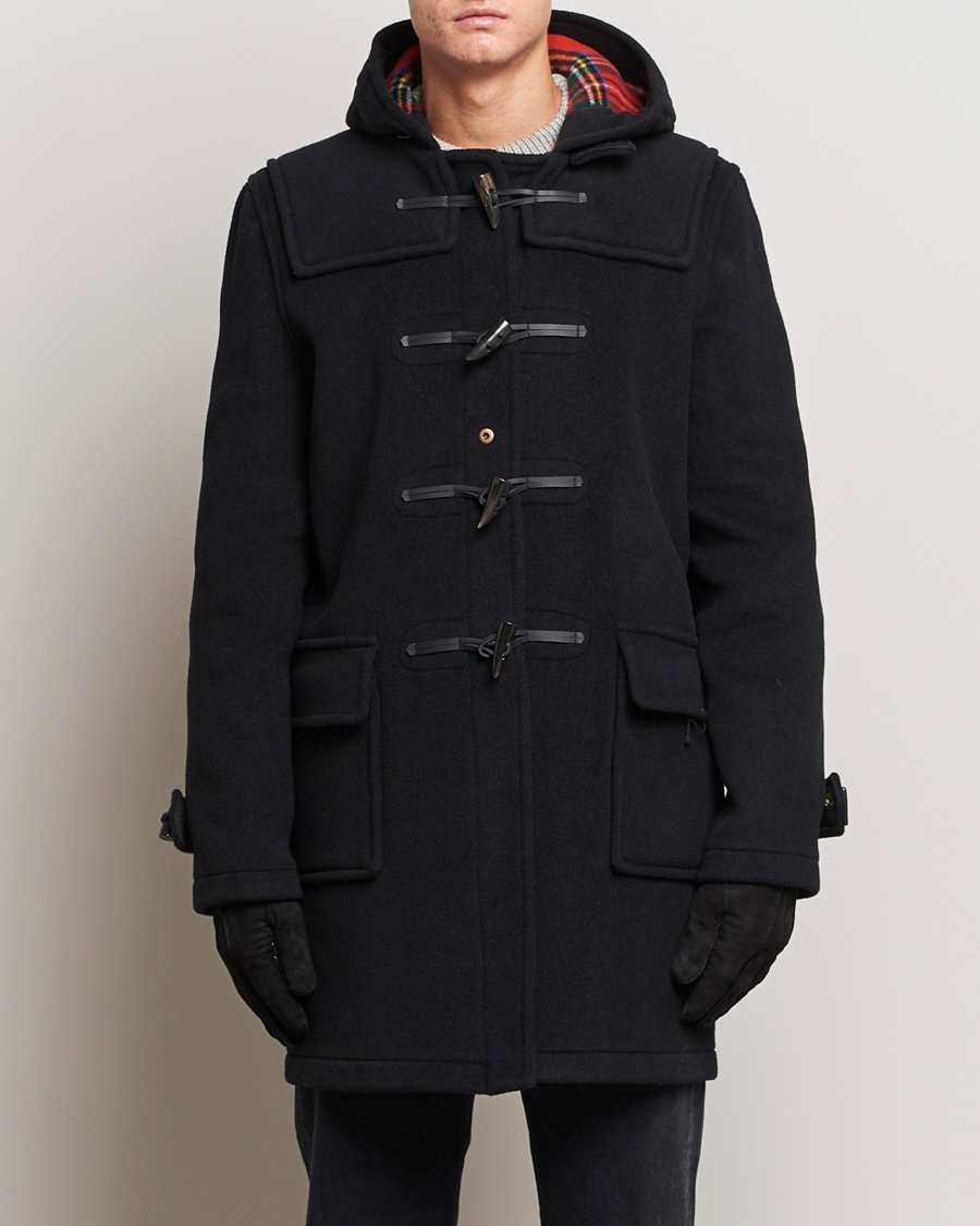 Herre | Duffle coats | Gloverall | Morris Duffle Coat Black/Royal Stewart