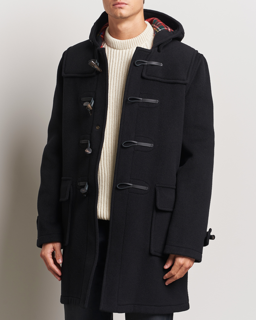 Herre | Jakker | Gloverall | Morris Duffle Coat Black/Royal Stewart