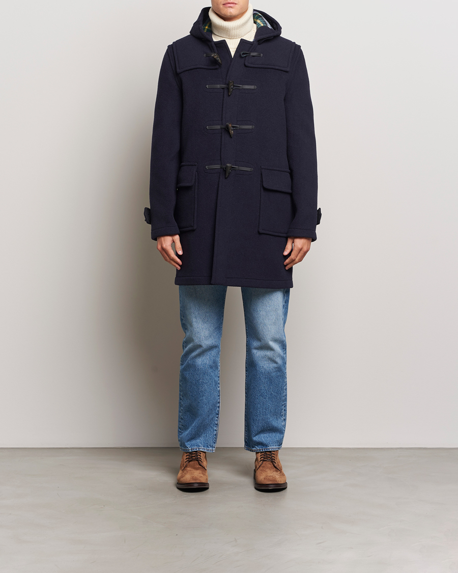 Herre | Jakker | Gloverall | Morris Duffle Coat Navy/Dress Gordon