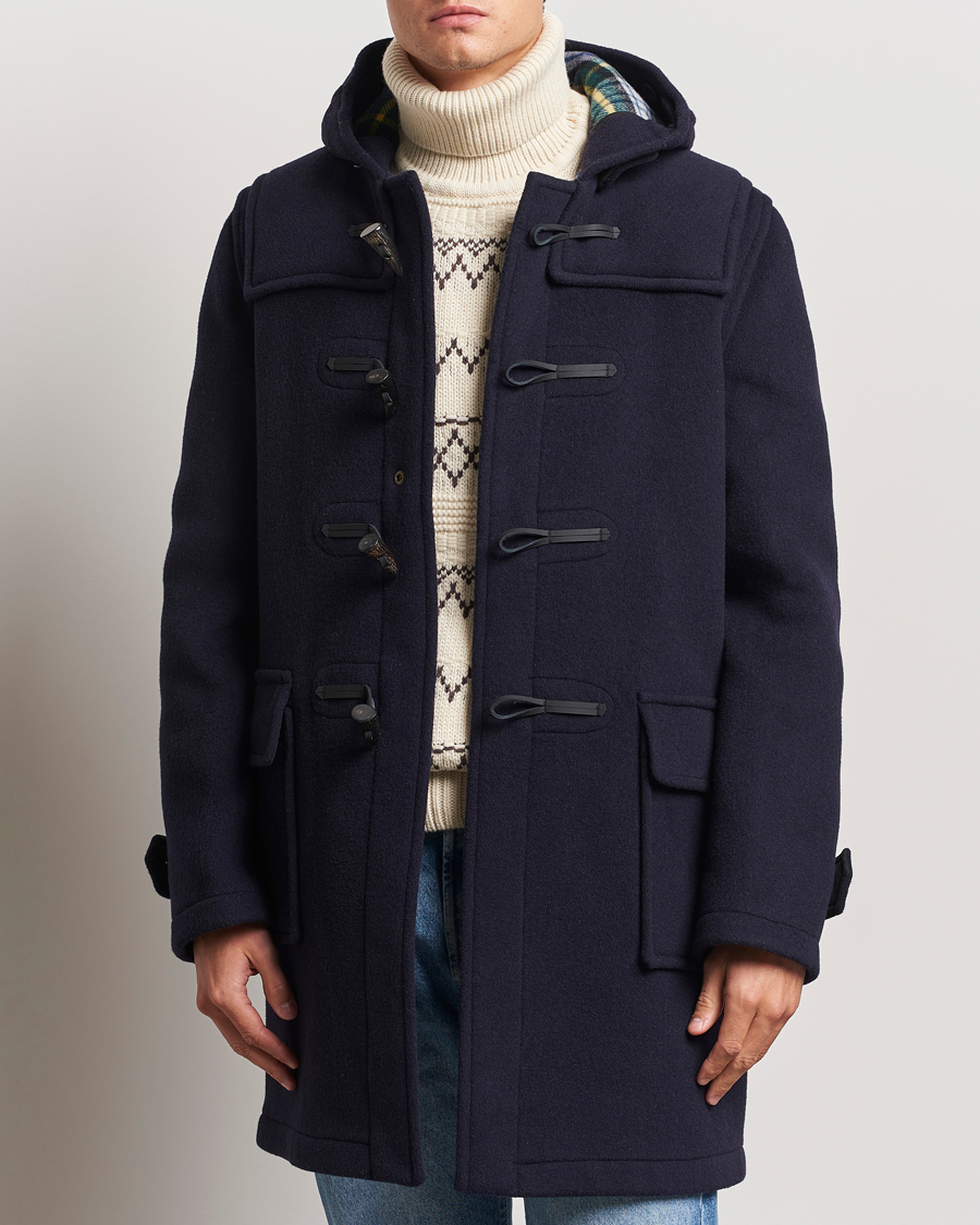 Herre | Jakker | Gloverall | Morris Duffle Coat Navy/Dress Gordon