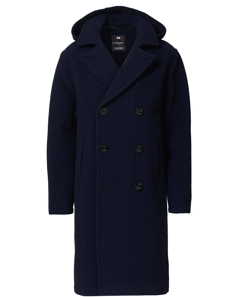 Herre | Jakker | Gloverall | Shakelton Long Peacoat Navy
